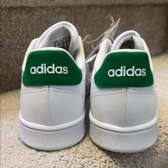 Adidas Kids White and Green Sneakers - Picture 3 of 5